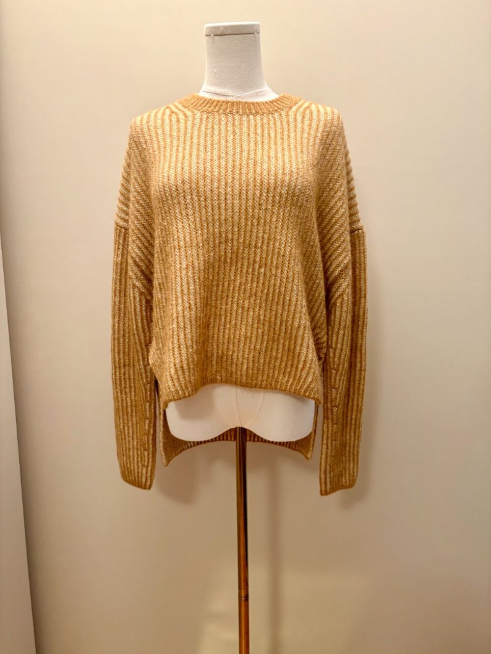 Alpaca-Wool Blend Ribbed Sweater